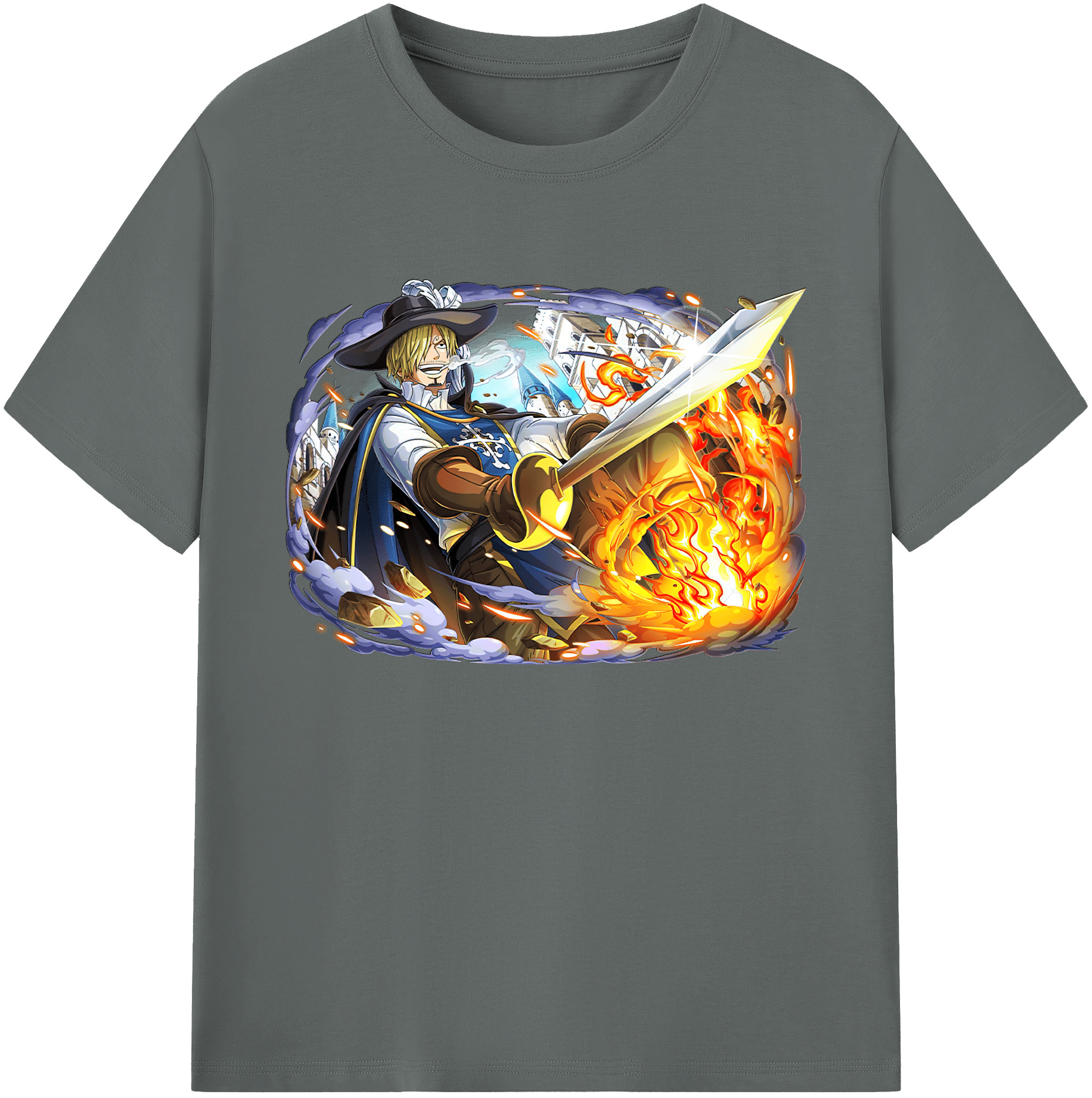 （画像用） ワンピース サンジ ONE PIECE Sanji 綿100％ メンズ半袖Tシャツ｜肌触りやわらか＆通気性